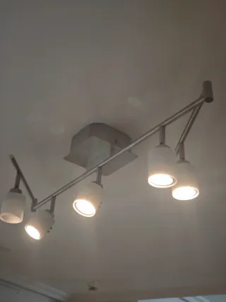 Lámpara de techo focos plateada