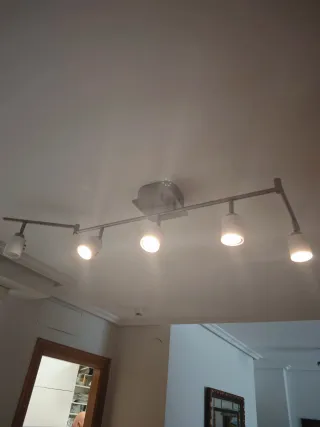 Lámpara de techo focos plateada