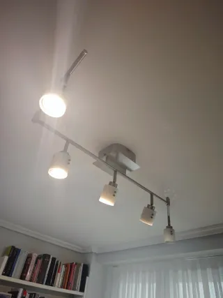 Lámpara de techo focos plateada