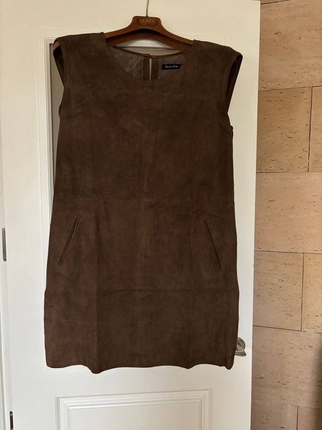 Vestido Massimo Dutti ante marrón