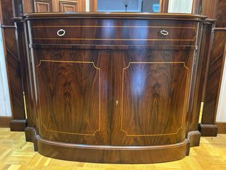 Mueble recibidor madera y cristal