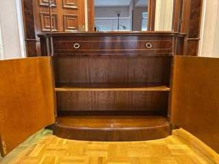 Mueble recibidor madera y cristal