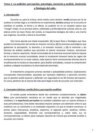 TEMARIO OPOSICIONES MÚSICA PARA SECUNDARIA