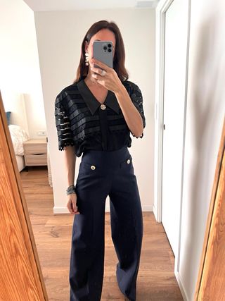 Camisa Carmen Melero encaje XL