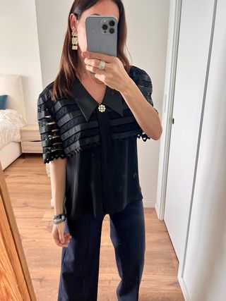 Camisa Carmen Melero encaje XL