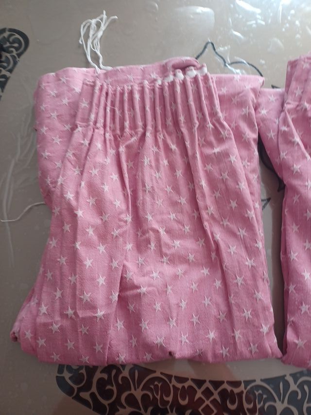 2 Cortinas Rosas con Estrellas
