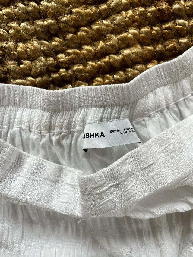 Falda larga blanca Bershka