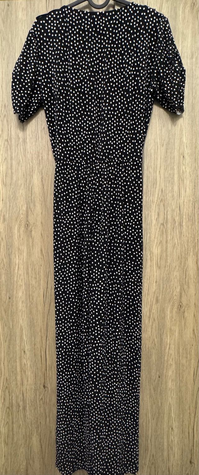 Mono largo lunares negro y blanco