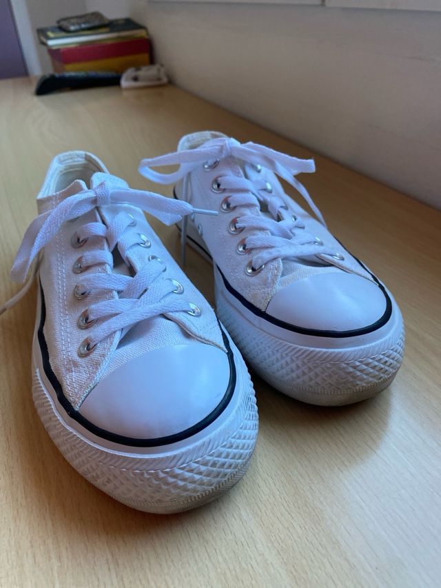 Zapatillas blancas lona plataforma