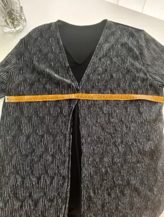 Blusón fiesta plateado y negro