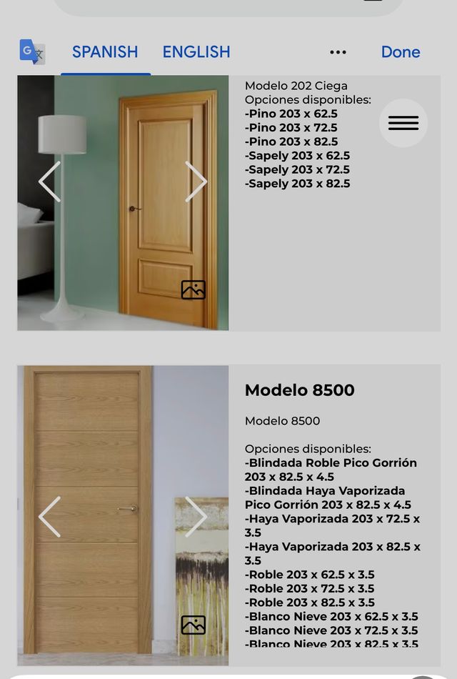 Puerta exterior de roble