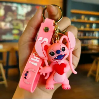 Llavero de Stitch Rosa con Corazón