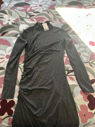 Abito lungo H&M grigio con manica lunga 