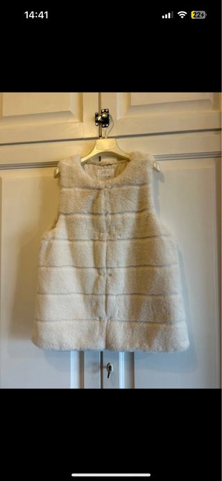 Gilet in pelliccia sintetica Zara panna