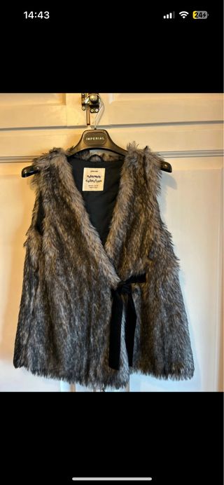Gilet Zara Bambina Pelliccia Sintetica Grigio
