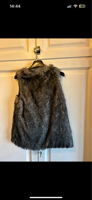 Gilet Zara Bambina Pelliccia Sintetica Grigio