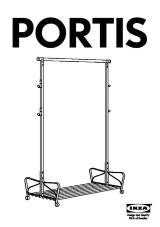 Burro perchero Ikea PORTIS negro