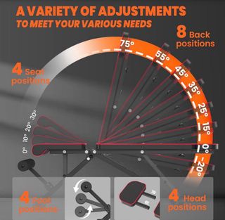 Banco de pesas ajustable y plegable (sin estrenar)