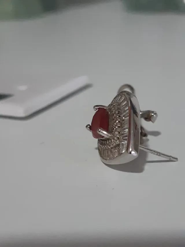 Pendientes Plata con rubies