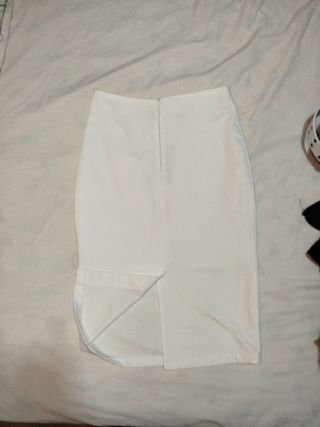 Falda tubo blanca talla M