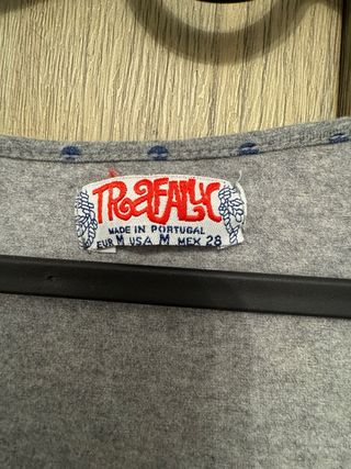 Vestido gris lunares azul manga larga