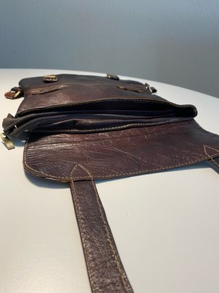 Mochila de cuero marrón