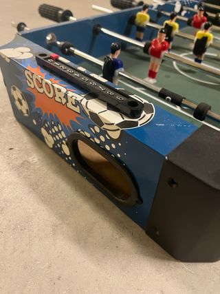 Futbolín de mesa azul