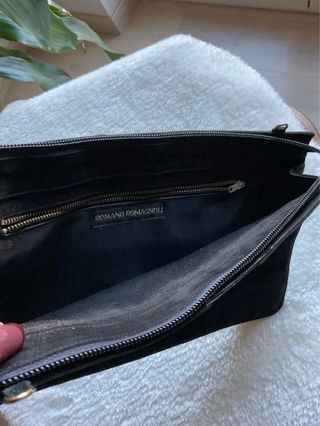 Bustina camoscio nera Romano Romagnoli