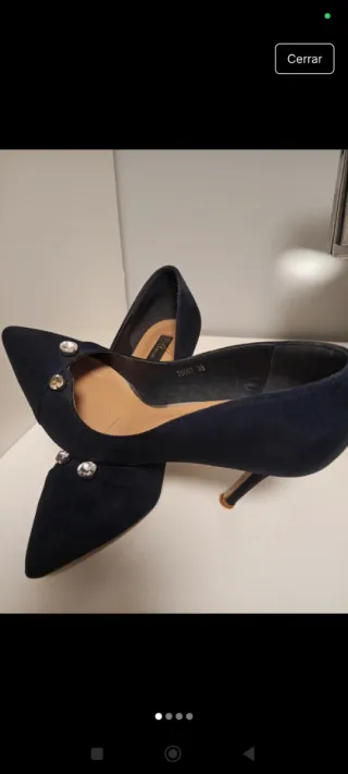 Zapatos de tacón azul mujer talla 38