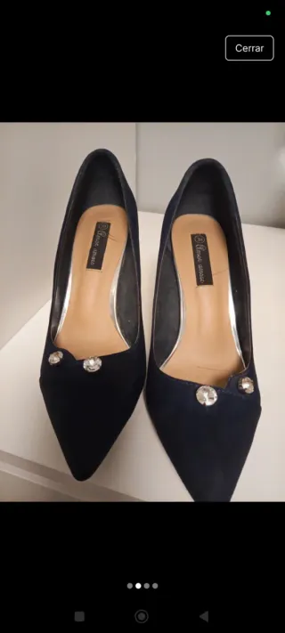 Zapatos de tacón azul mujer talla 38