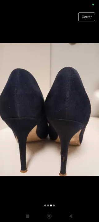 Zapatos de tacón azul mujer talla 38