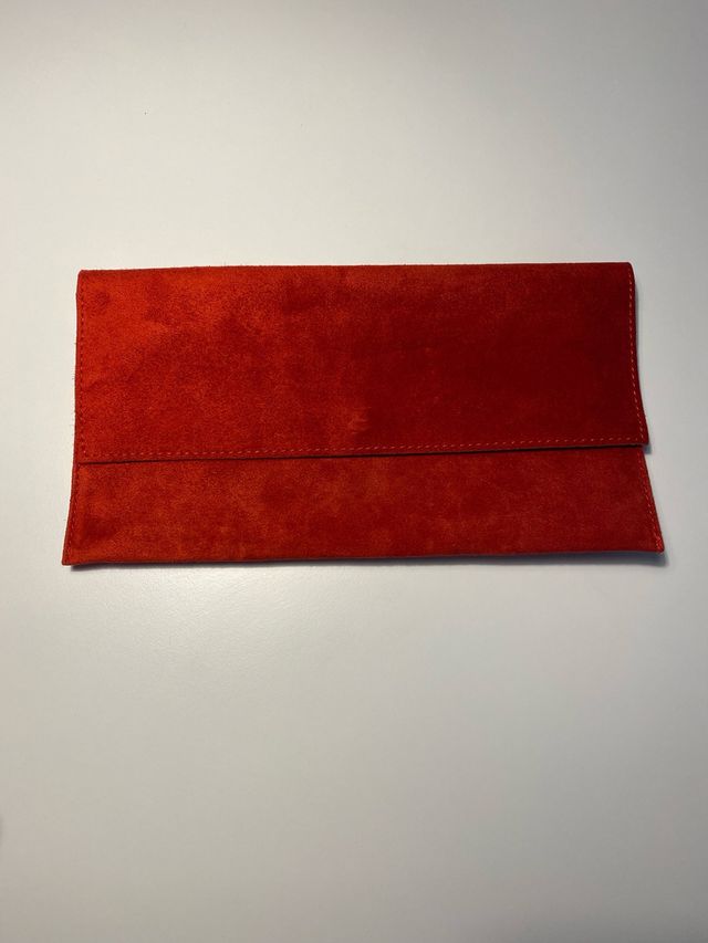 Bolso de mano piel rojo Made in Italy