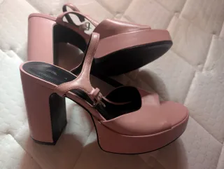Tacones Zara Rosa Plataforma