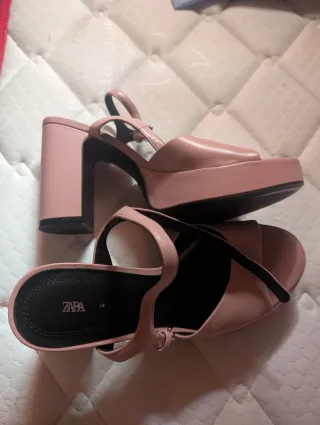 Tacones Zara Rosa Plataforma