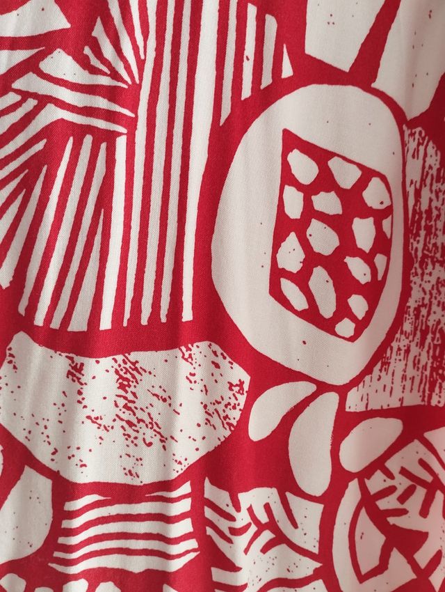 Camisa Pull&Bear Estampada Roja y Blanca XL