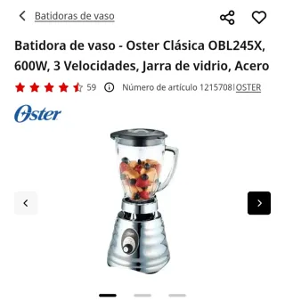 Batidora Oster Cromada