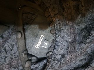 Blusa sin mangas negra talla S, marca Blanco