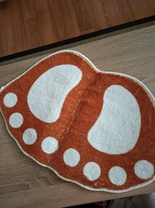 Alfombra de baño con huellas, antideslizante