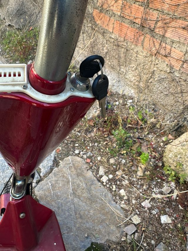 Patinete de gasolina rojo