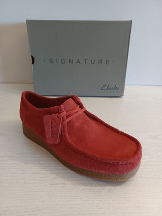 Clarks WallabeeEVO Talla 44 Rojo/Marrón