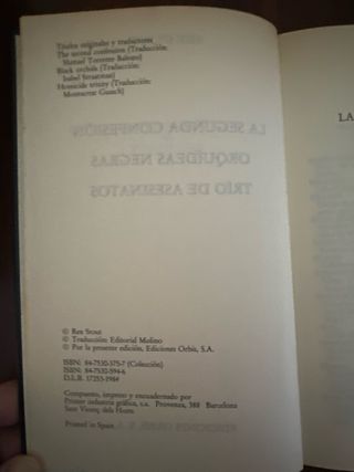 Obras completas LA SEGUNDA CONFESION. ORQUIDEAS...