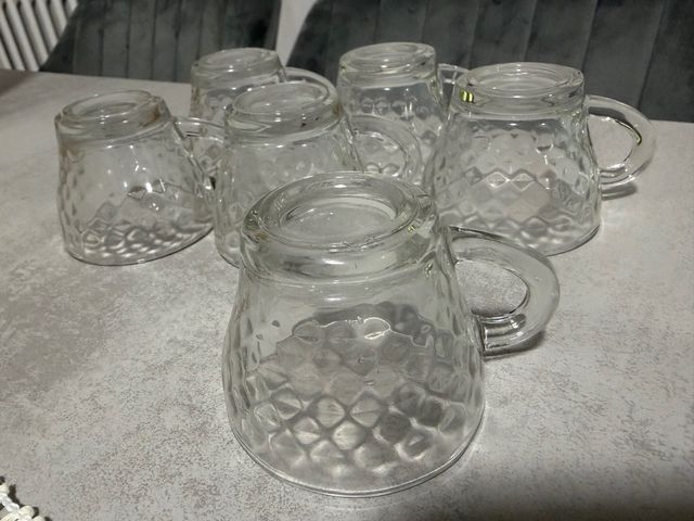 Set 6 tazzine in vetro lavorato