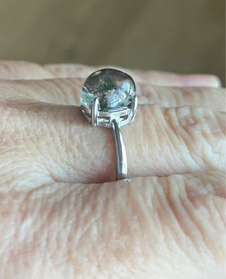 Anillo Cuarzo Jardín Verde Ovalado