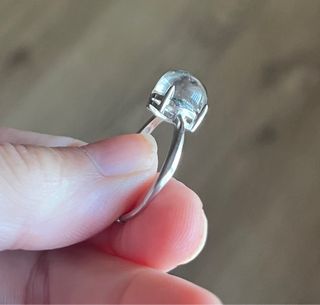 Anillo Cuarzo Jardín Verde Ovalado