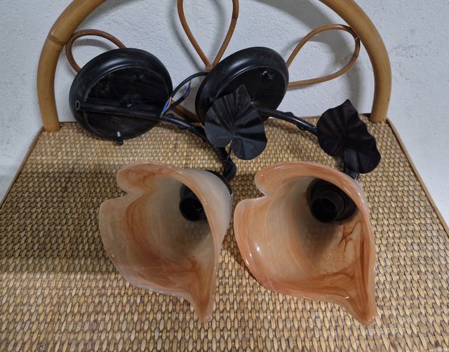 Apliques de Cristal Naranja para Pasillo Escalera