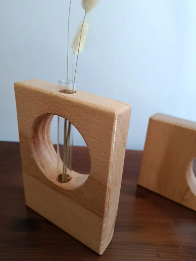 Vasi in legno con provette