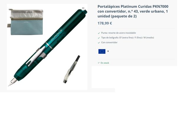 Pluma Estilográfica Platinum Curidas PKN7000 F