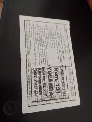 Lotería Nacional 17 Marzo 1979 Billete