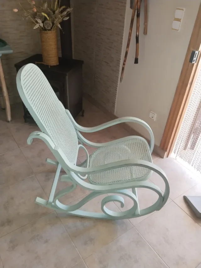 Mecedora vintage color teal