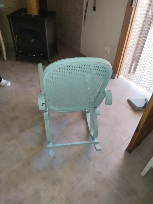 Mecedora vintage color teal